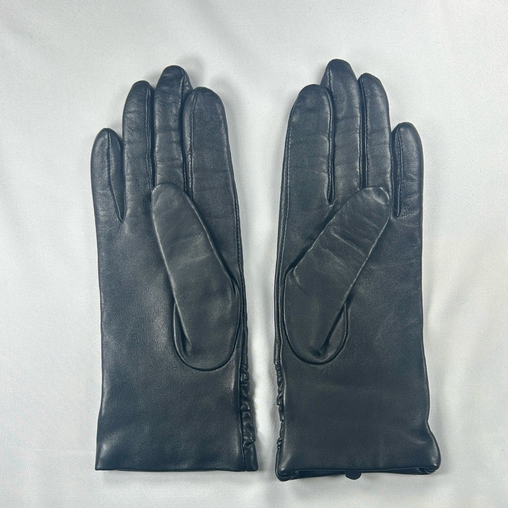 Charter Club Women’s Black Leather Gloves 6.5 | Cashmere Lined | Never Worn - Picture 2 of 7